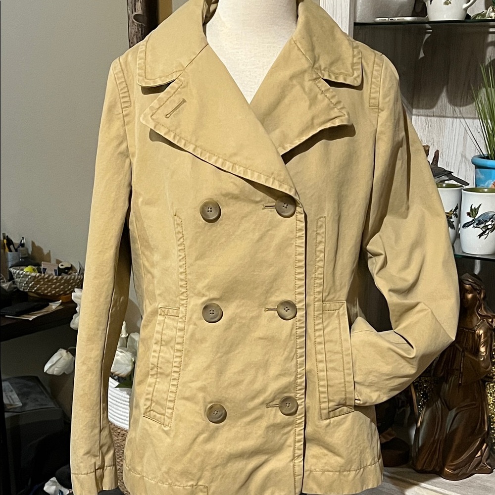 Banana Republic Women's Beige Pea Coat size L